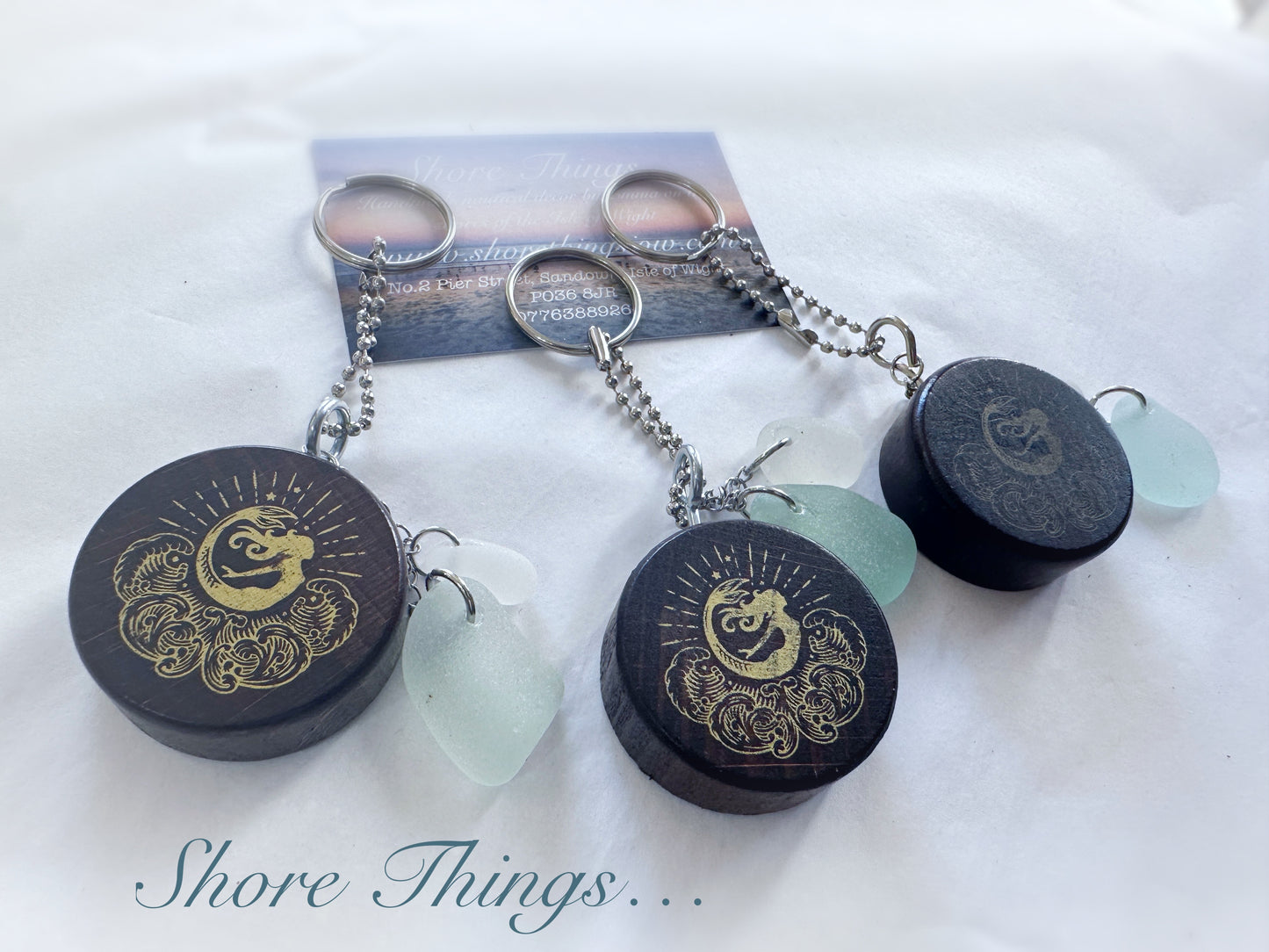 Mermaid Gin & Sea Glass Keyring