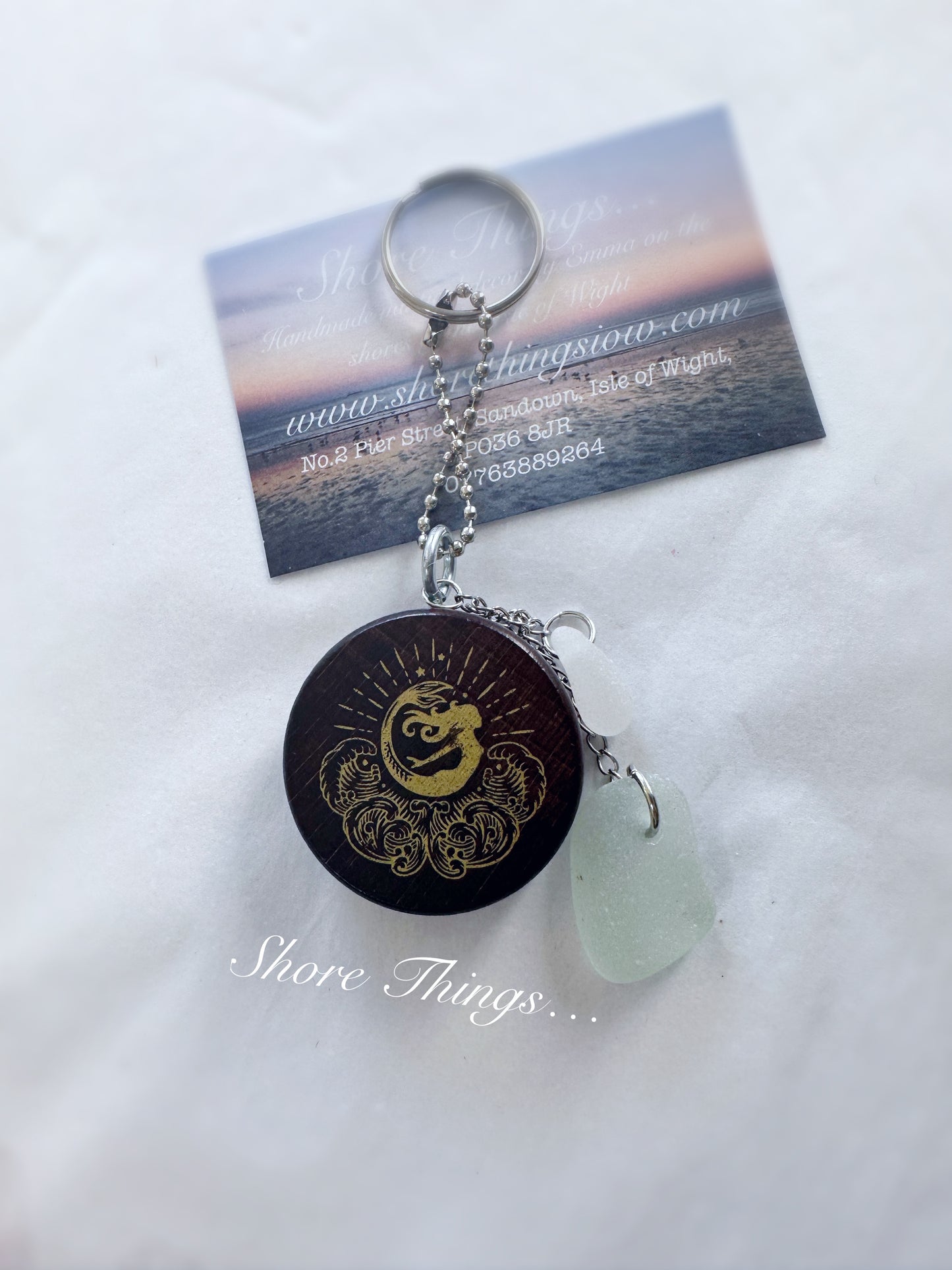 Mermaid Gin & Sea Glass Keyring