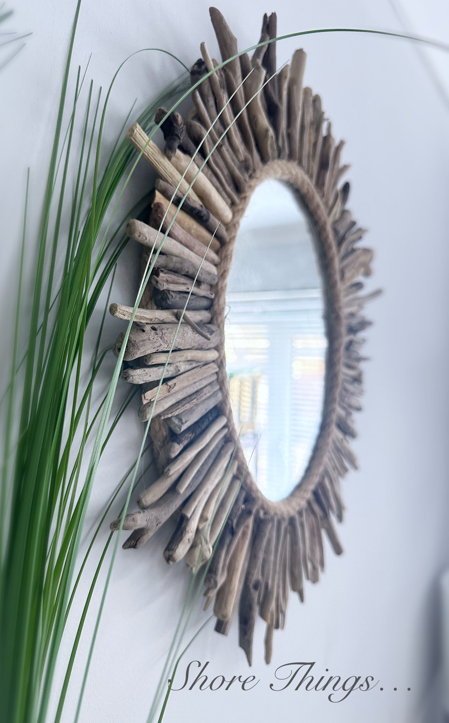 Driftwood Oval Mirror 30cm