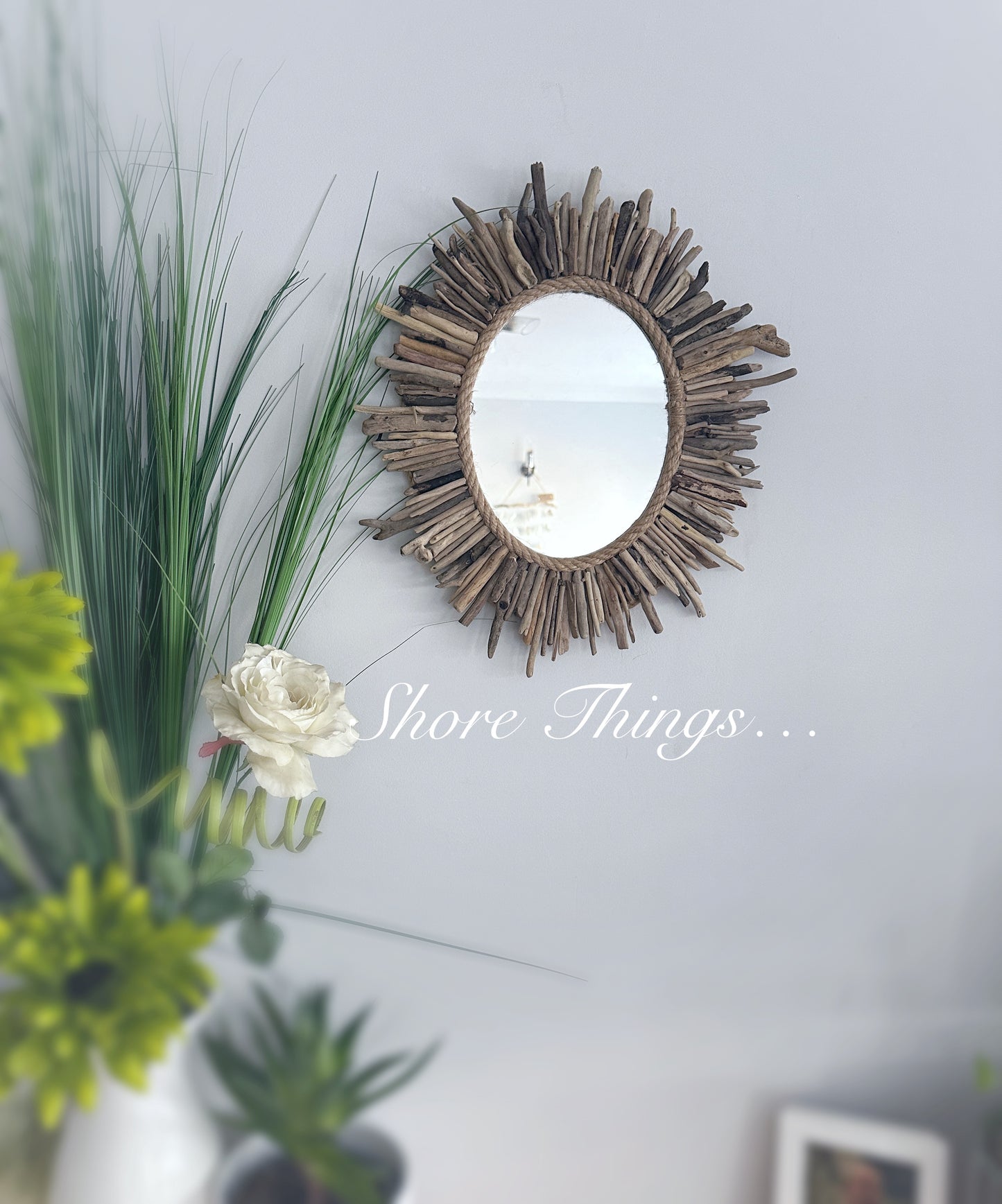 Driftwood Oval Mirror 30cm