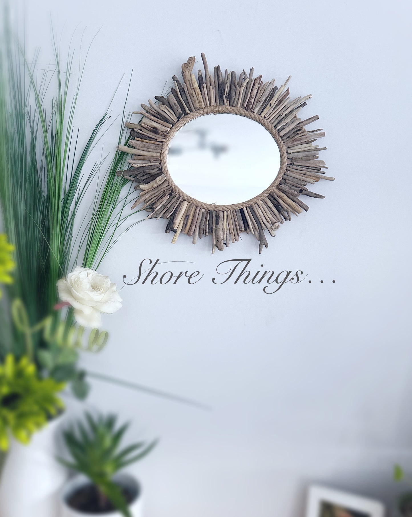 Driftwood Oval Mirror 30cm