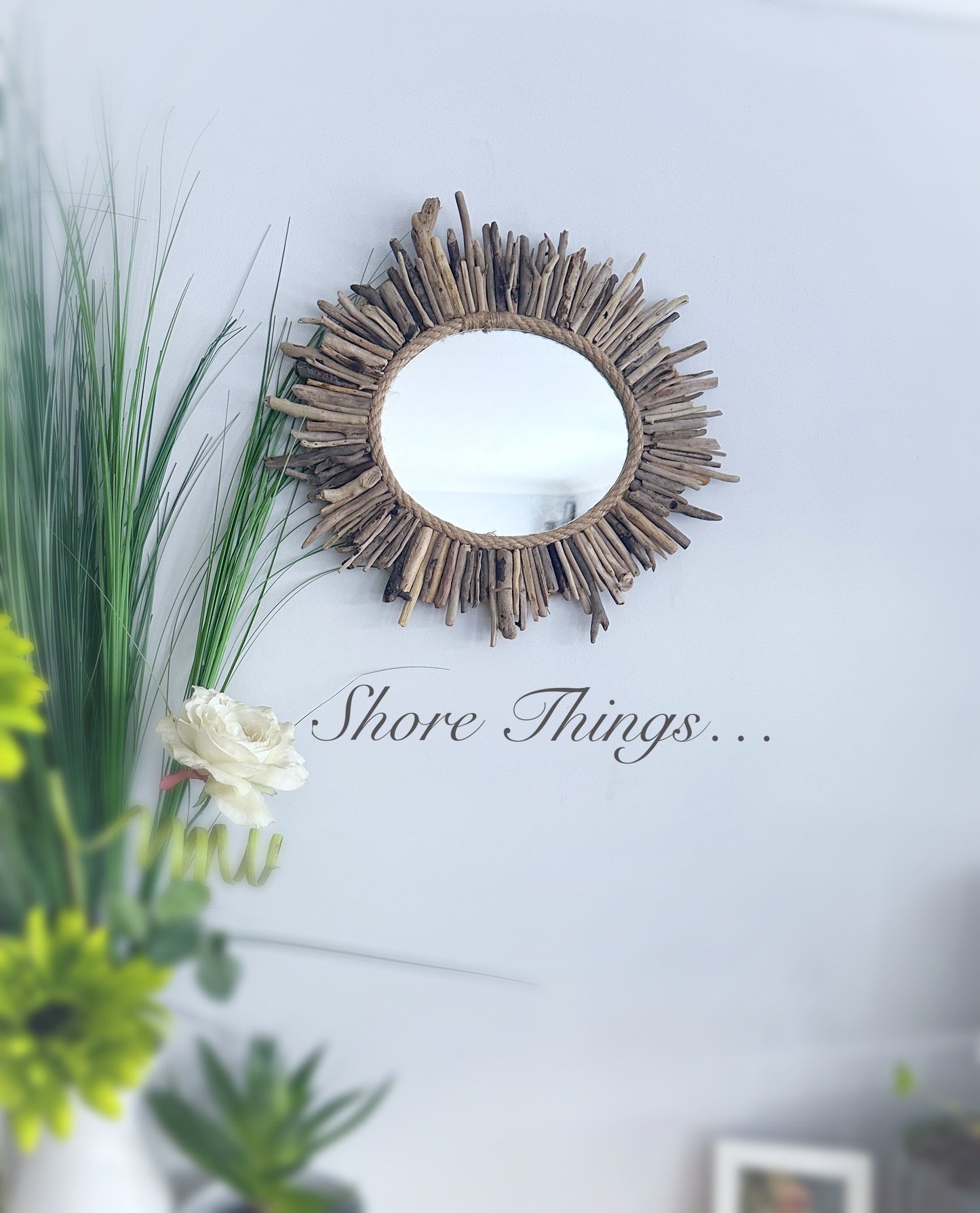 Driftwood Oval Mirror 30cm