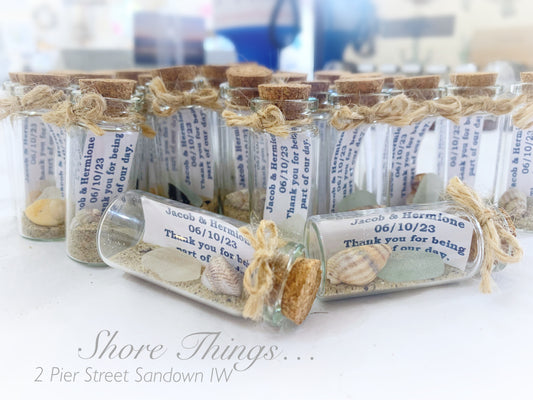 Mini message in a bottle. Set of 15