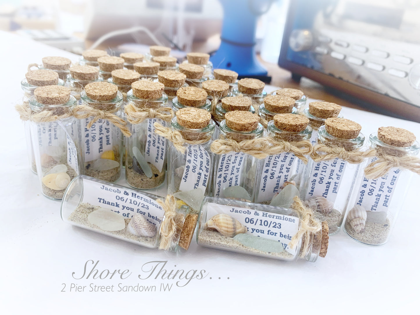 Mini message in a bottle. Set of 15