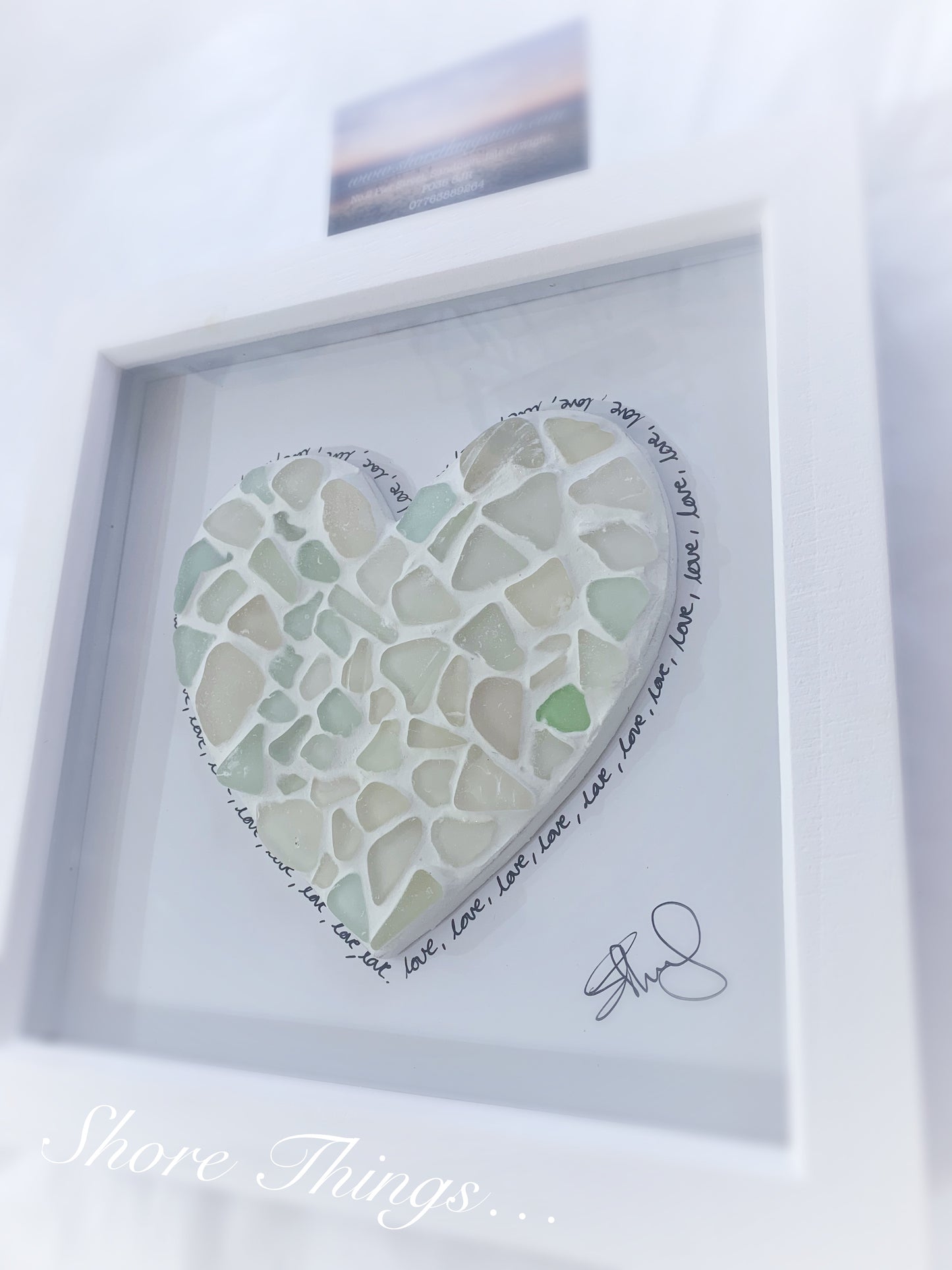 Sea Glass Heart Box Frame